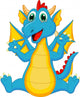 Cute Dragon Cartoon Wall Decal