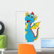 Cute dragon with blank sign Wall Decal