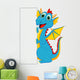 Cute dragon with blank sign Wall Decal