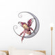 Pretty Pink Moon Fairy Wall Decal