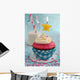 Pink and Blue Cupcake Wall Mural