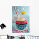 Pink and Blue Cupcake Wall Mural