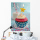Pink and Blue Cupcake Wall Mural