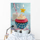 Pink and Blue Cupcake Wall Mural