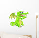 Cartoon Dragon Mascot Pointing Wall Decal