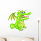 Cartoon Dragon Mascot Pointing Wall Decal