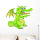 Cartoon Dragon Mascot Pointing Wall Decal