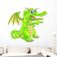 Cartoon Dragon Mascot Pointing Wall Decal