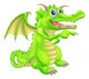 Cartoon Dragon Mascot Pointing Wall Decal