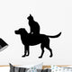 Dog and Cat Silhouette Wall Decal