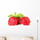 Ripe sweet strawberries and mint, isolated on white Wall Decal