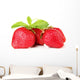 Ripe sweet strawberries and mint, isolated on white Wall Decal