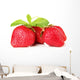 Ripe sweet strawberries and mint, isolated on white Wall Decal