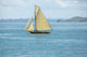 Vacation under vintage sails of leisure yacht Wall Mural