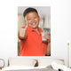 Young Asian Boy with Wall Mural