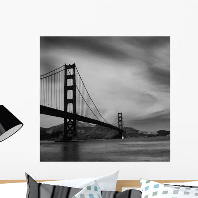 Golden Gate Bridge Wall Mural shown on a wall