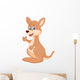 Cute kangaroo cartoon waving hand Wall Decal