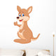 Cute kangaroo cartoon waving hand Wall Decal