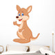 Cute kangaroo cartoon waving hand Wall Decal