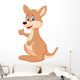 Cute kangaroo cartoon waving hand Wall Decal