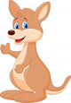 Cute kangaroo cartoon waving hand Wall Decal