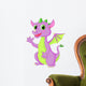 Cute baby dragon waving Wall Decal