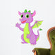 Cute baby dragon waving Wall Decal
