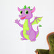 Cute baby dragon waving Wall Decal