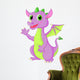 Cute baby dragon waving Wall Decal