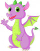 Cute baby dragon waving Wall Decal