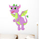 Cute dragon cartoon flying Wall Decal