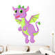 Cute dragon cartoon flying Wall Decal