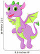 Cute dragon cartoon flying Wall Decal