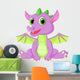 Cute Baby Dragon Cartoon Wall Decal