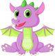 Cute Baby Dragon Cartoon Wall Decal
