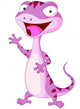 Cute gecko cartoon waving Wall Decal