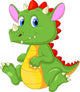 Cute Baby Dragon Cartoon Wall Decal