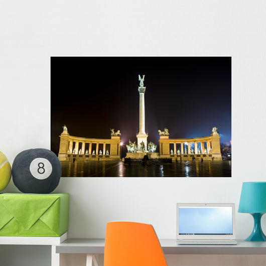 Hero's square at night, Budapest Wall Mural