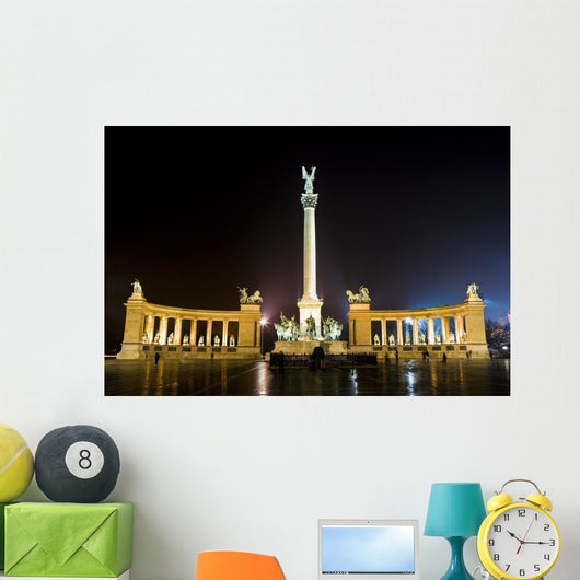 Hero's square at night, Budapest Wall Mural