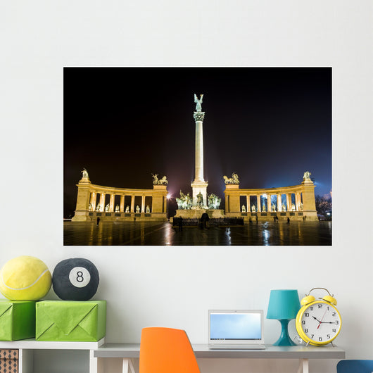 Hero's square at night, Budapest Wall Mural
