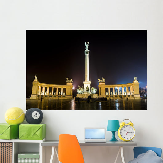 Hero's square at night, Budapest Wall Mural