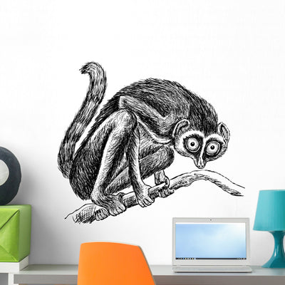 Lemur Wall Decal shown on a wall