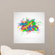 Abstract background with paint splashes. Vector illustration. Wall Mural