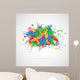 Abstract background with paint splashes. Vector illustration. Wall Mural