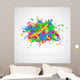 Abstract background with paint splashes. Vector illustration. Wall Mural