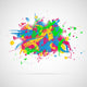 Abstract background with paint splashes. Vector illustration. Wall Mural