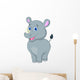 Cute baby rhino cartoon Wall Decal