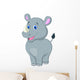 Cute baby rhino cartoon Wall Decal