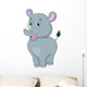 Cute baby rhino cartoon Wall Decal