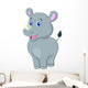 Cute baby rhino cartoon Wall Decal